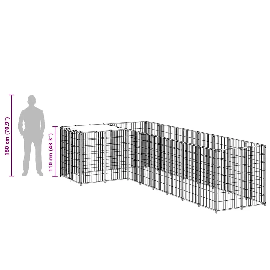 Chenil Argenté 6,05 m² Acier - 8