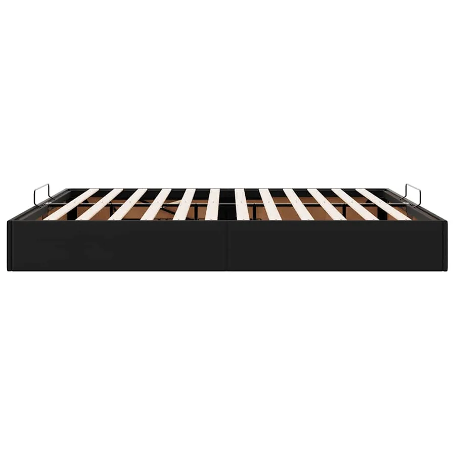 Cadre de lit ottoman sans matelas noir 160x200 cm similicuir - 8