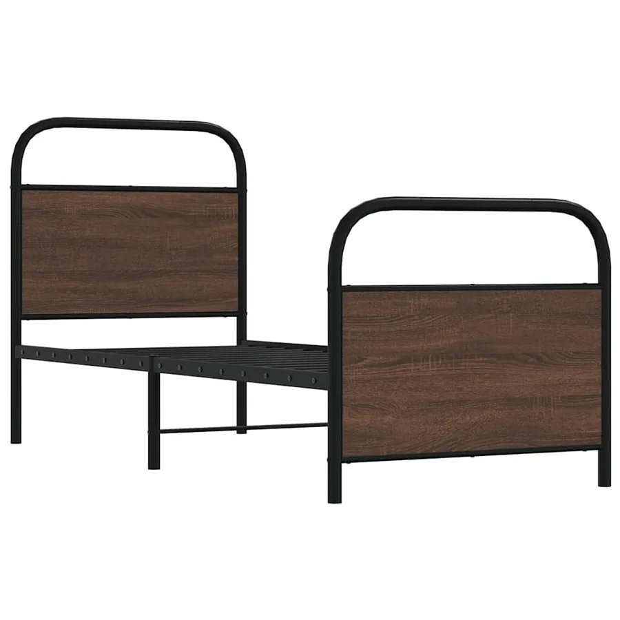 Cadre de lit sans matelas 80x200cm chêne marron bois ingénierie - 3