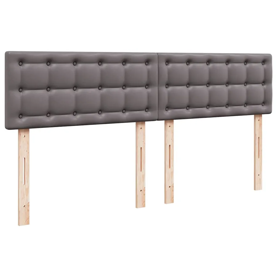 Cadre de lit ottoman avec matelas gris 160x200 cm similicuir - 9