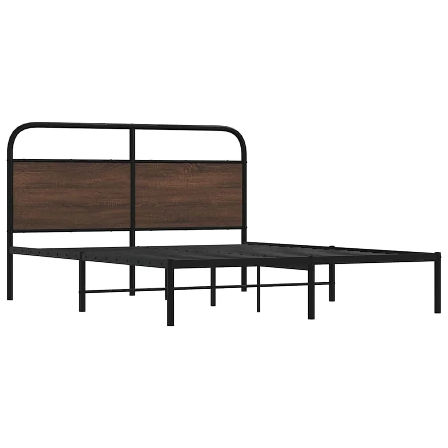 Cadre de lit sans matelas 150x200 cm chêne marron - 3