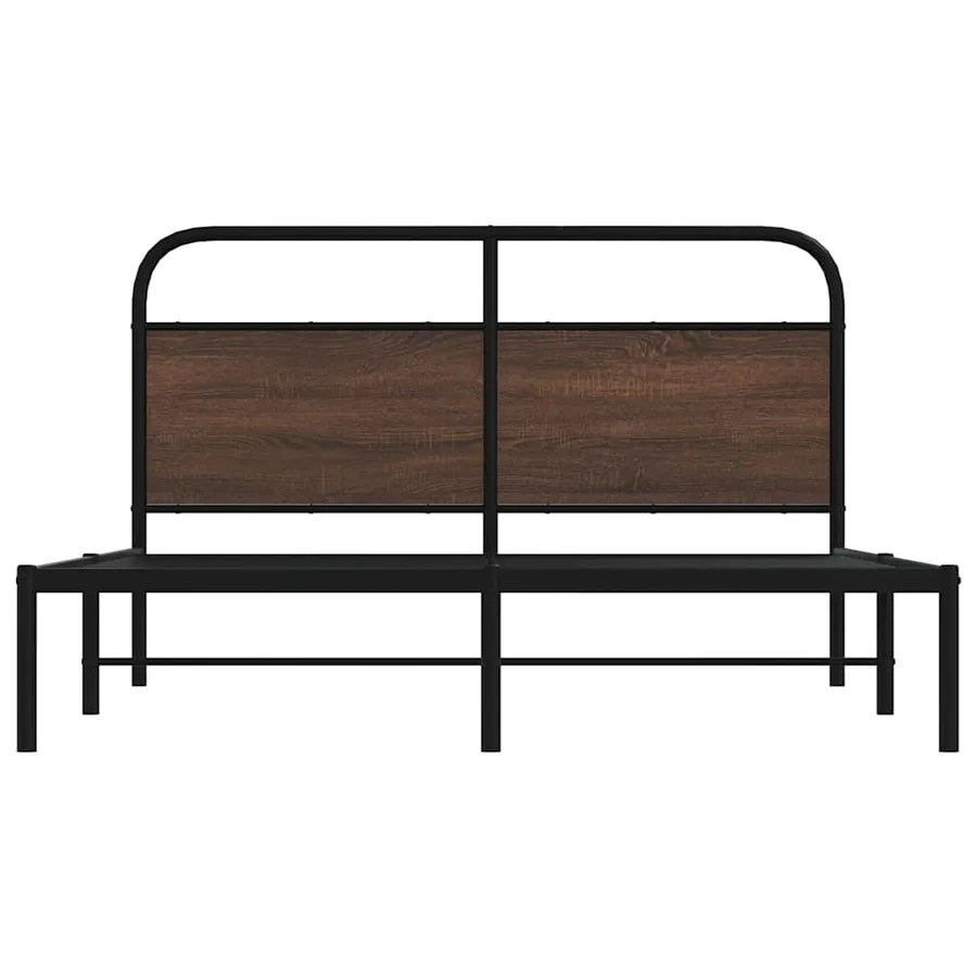 Cadre de lit sans matelas 150x200 cm chêne marron - 5