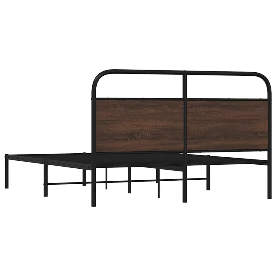 Cadre de lit sans matelas 150x200 cm chêne marron - 7