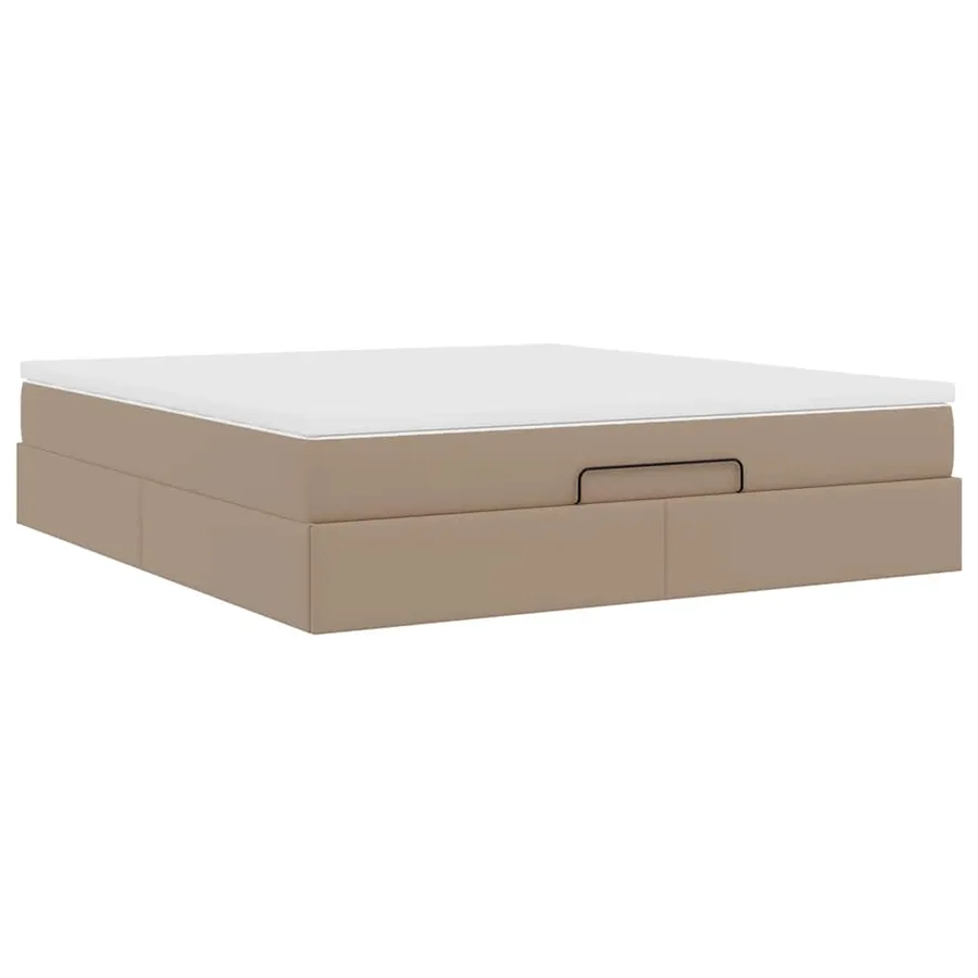 Cadre de lit ottoman et matelas cappuccino 160x200cm similicuir - 10