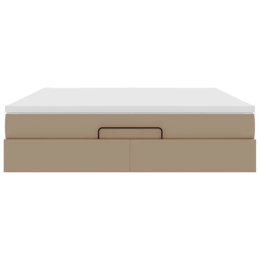 Cadre de lit ottoman et matelas cappuccino 160x200cm similicuir - 7