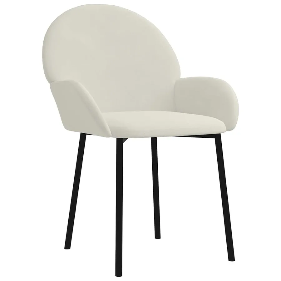 Chaises à manger lot de 2 Crème Velours - 3
