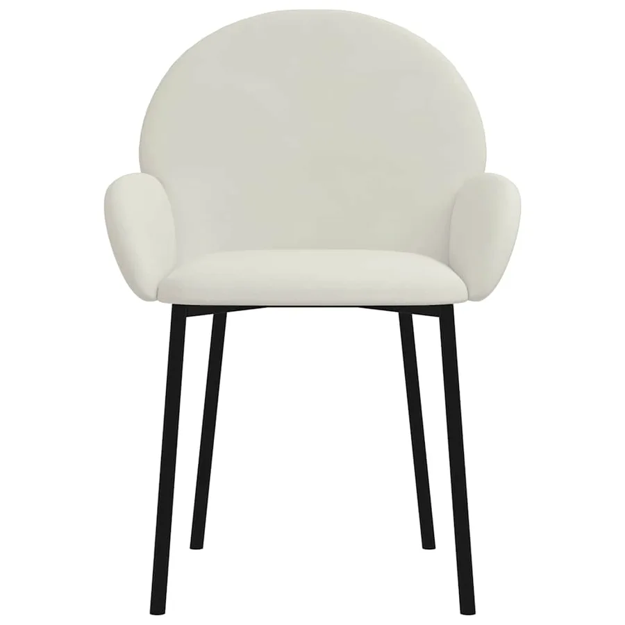 Chaises à manger lot de 2 Crème Velours - 4