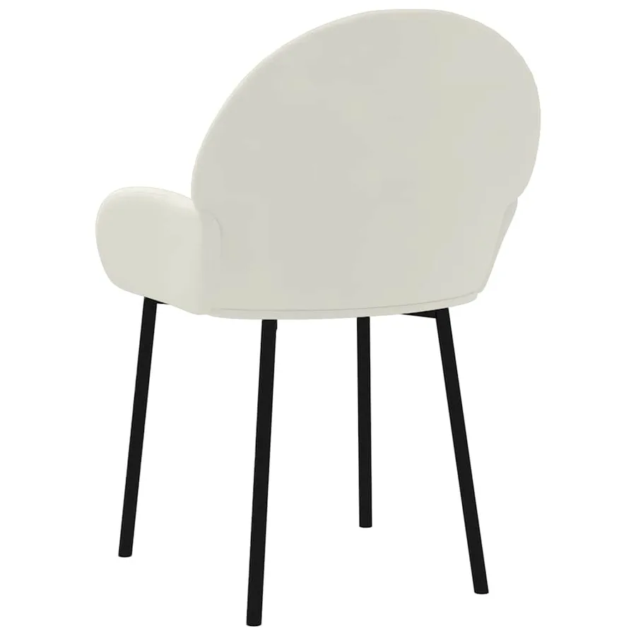 Chaises à manger lot de 2 Crème Velours - 6