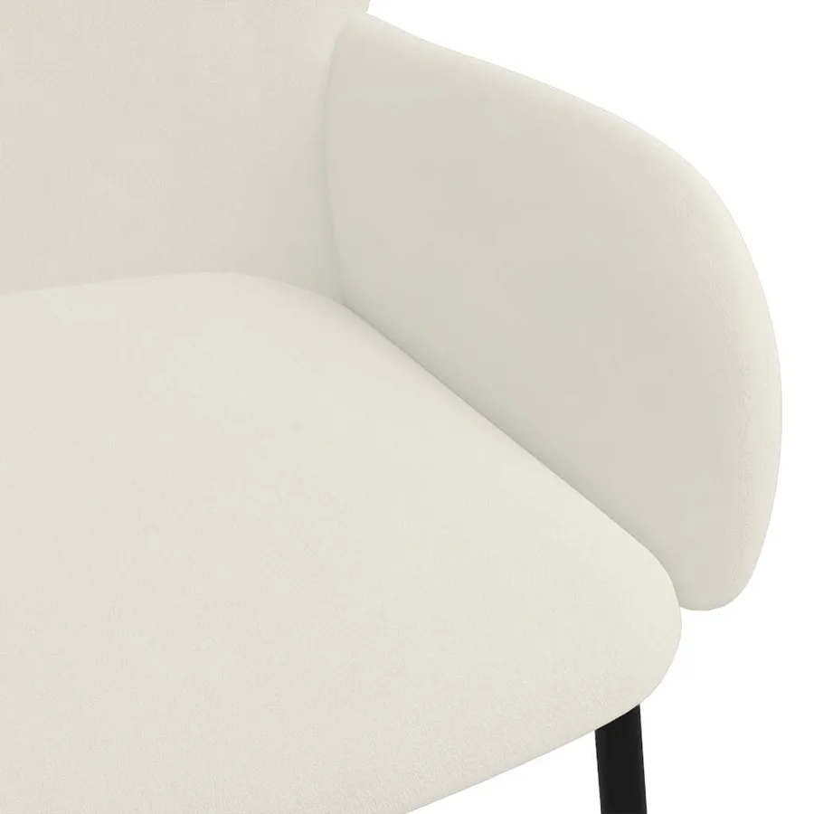 Chaises à manger lot de 2 Crème Velours - 7