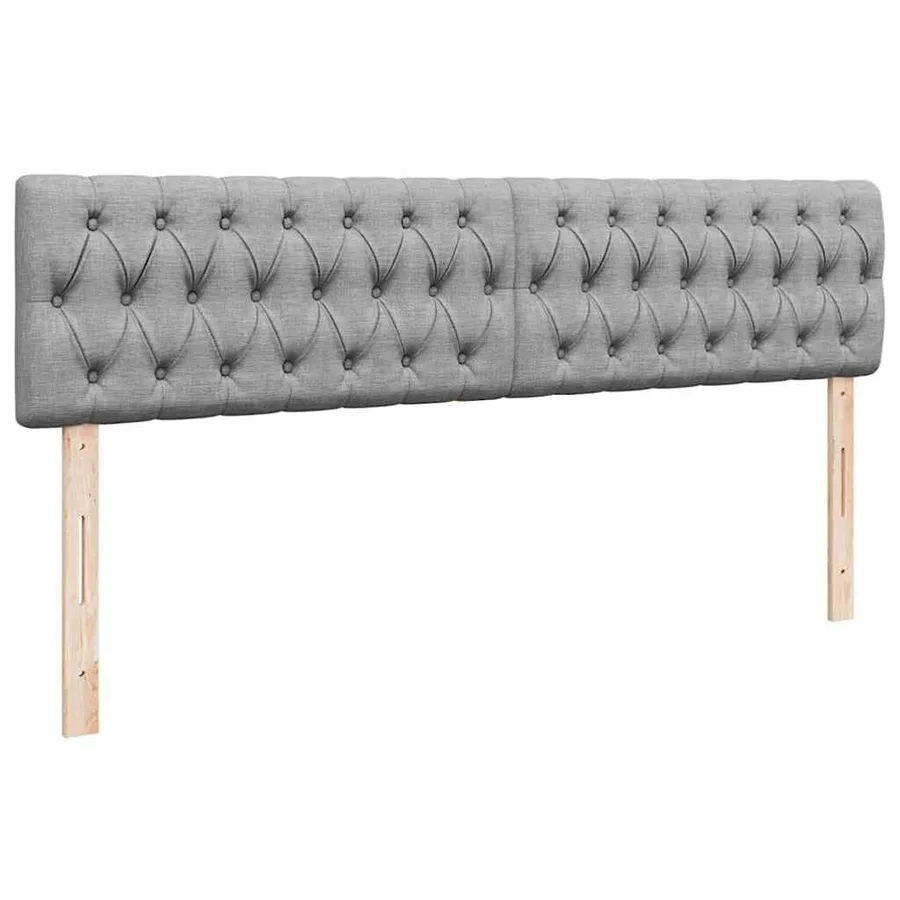 Cadre de lit ottoman et matelas gris clair 180x200cm tissu - 10