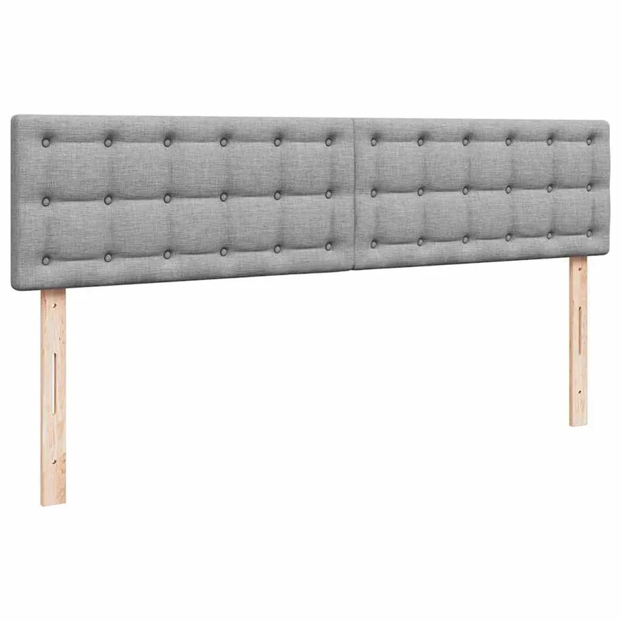 Cadre de lit ottoman et matelas gris clair 180x200cm tissu - 10