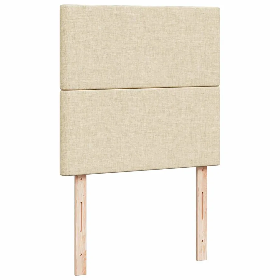 Lit ottoman avec matelas et LED crème 90x200 cm tissu - 10