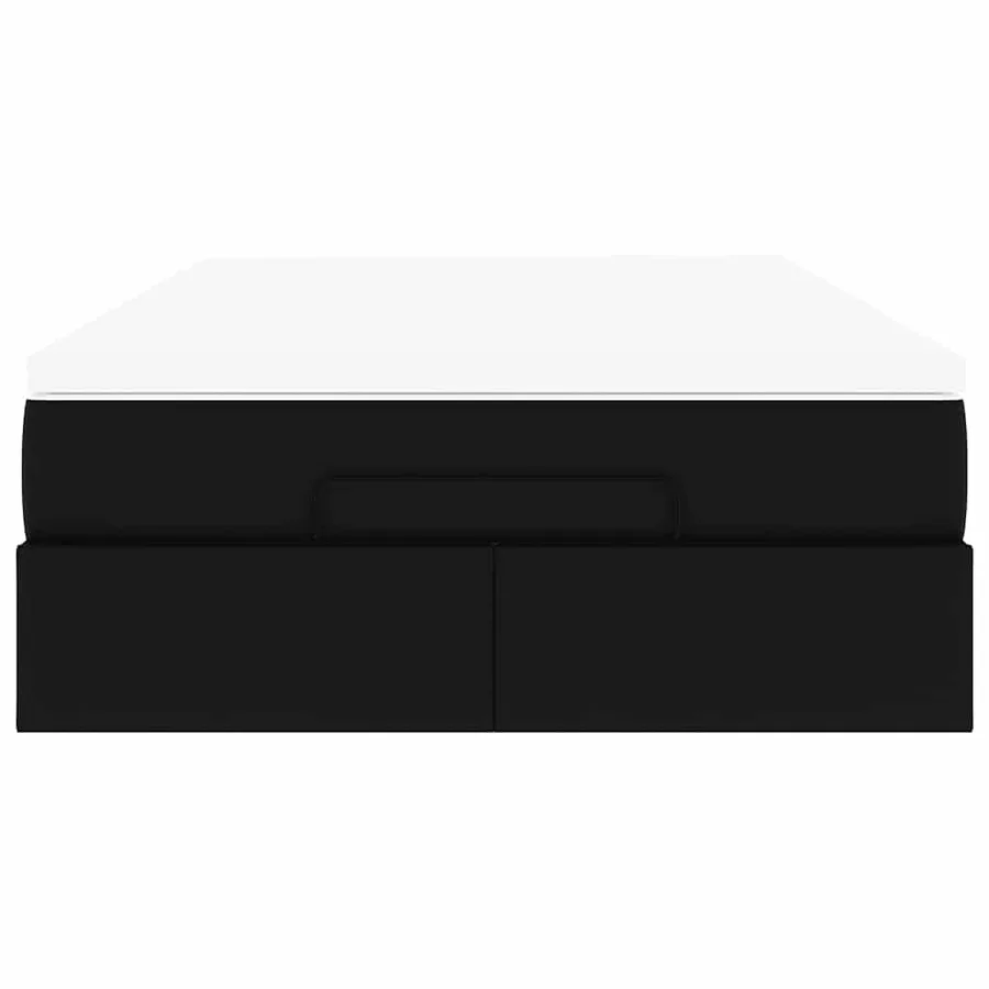 Cadre de lit ottoman avec matelas noir 120x200 cm similicuir - 7