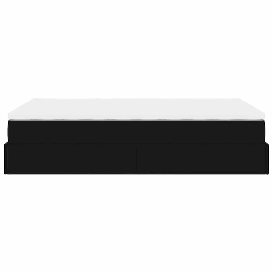 Cadre de lit ottoman avec matelas noir 120x200 cm similicuir - 9