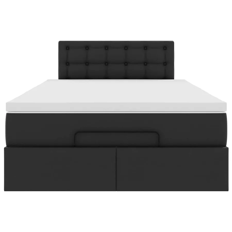 Cadre de lit ottoman avec matelas noir 120x200 cm similicuir - 7