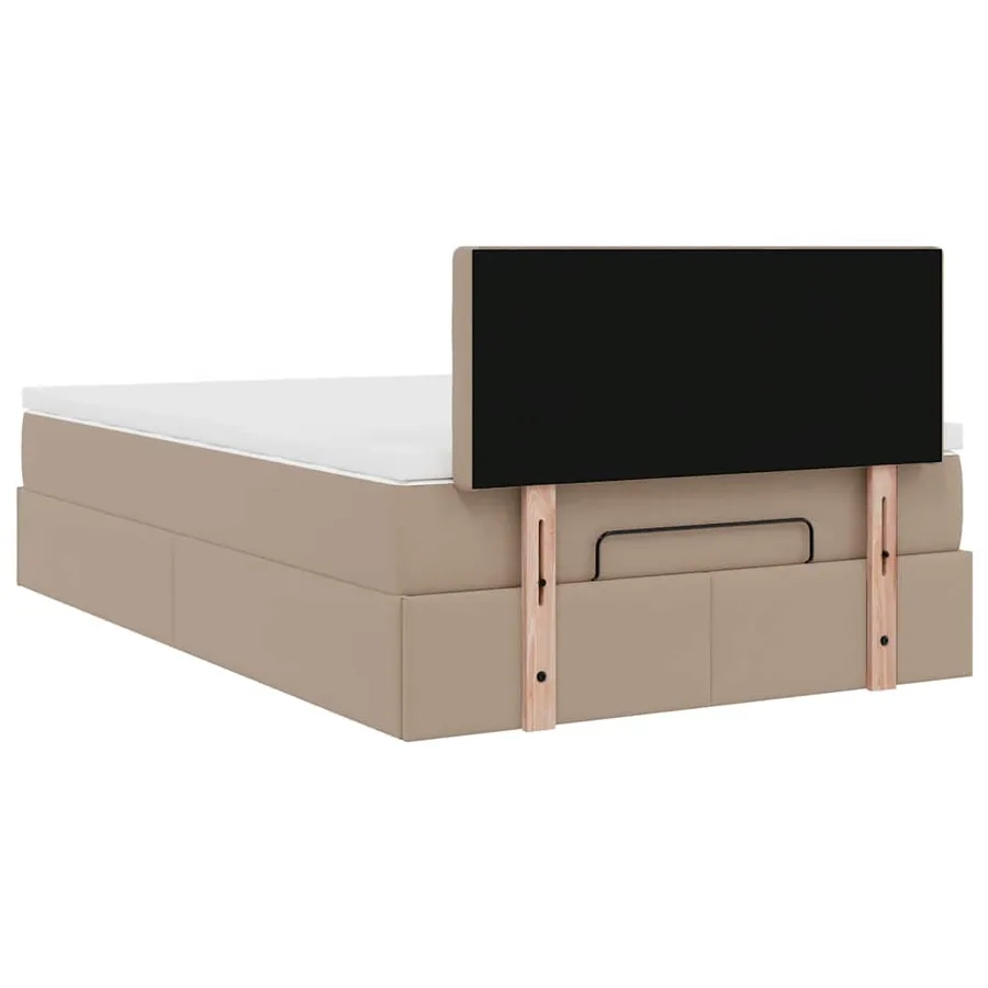 Cadre de lit ottoman et matelas cappuccino 120x200cm similicuir - 11