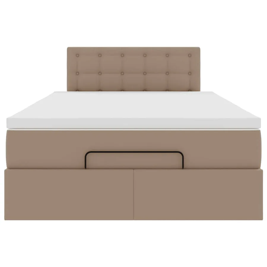 Cadre de lit ottoman et matelas cappuccino 120x200cm similicuir - 7
