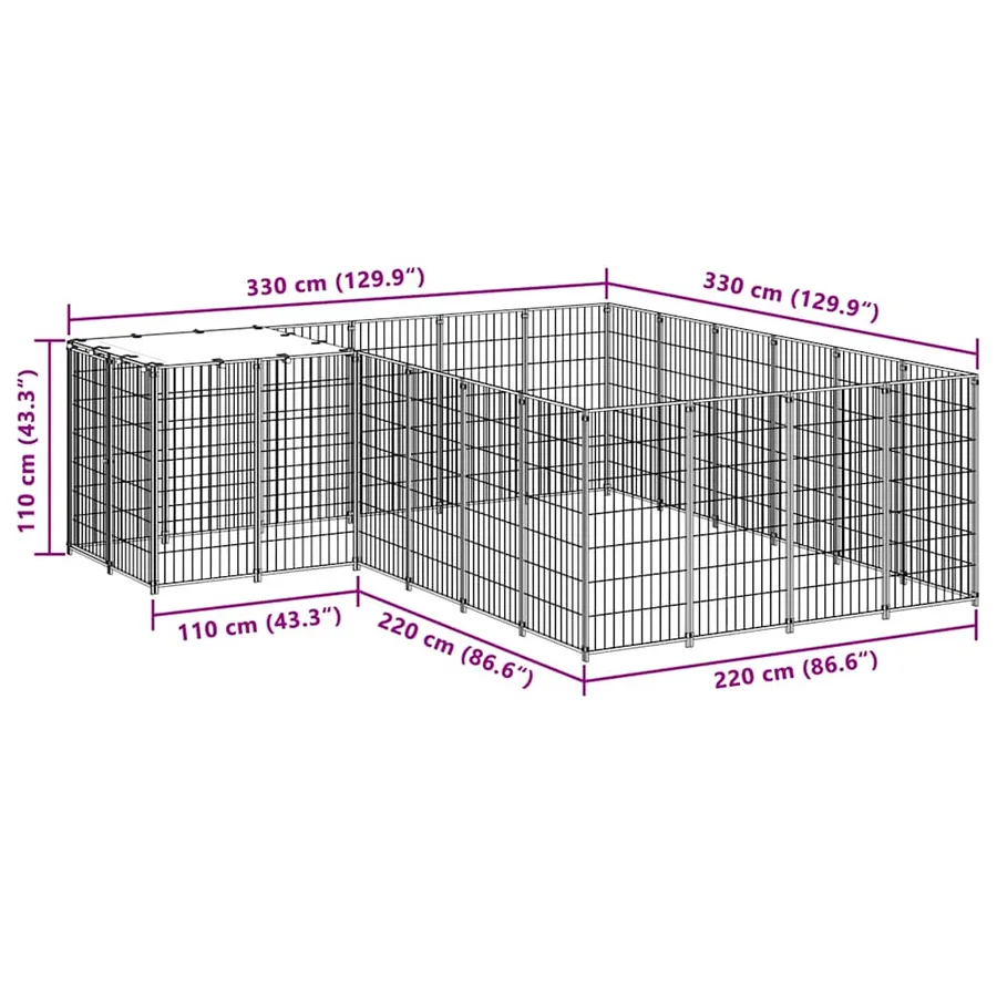 Chenil Argenté 8,47 m² Acier - 7