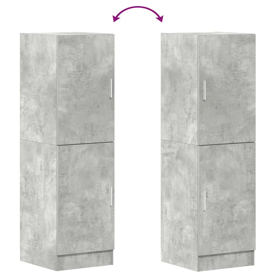 Armoire de cuisine gris béton 38x41,5x131,5 cm bois ingénierie - 8