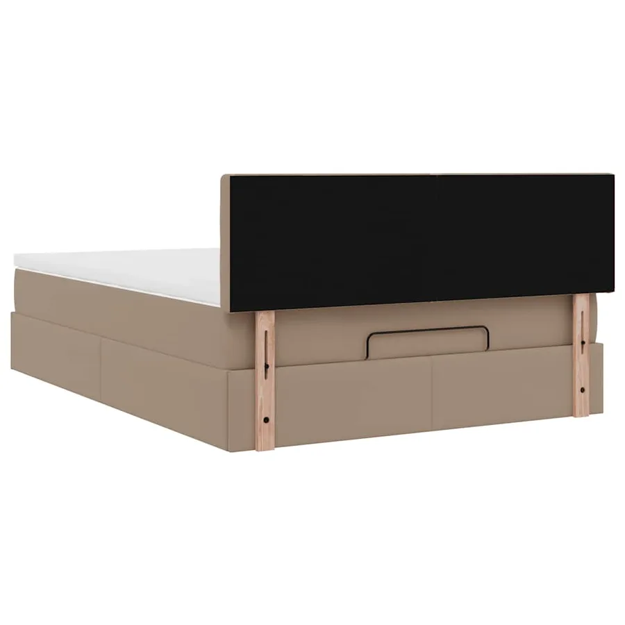 Lit ottoman avec matelas & LED Cappuccino 140x190cm similicuir - 10