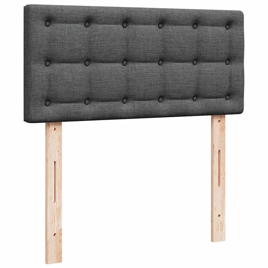 Lit ottoman avec matelas gris foncé 90x200 cm tissu - 9