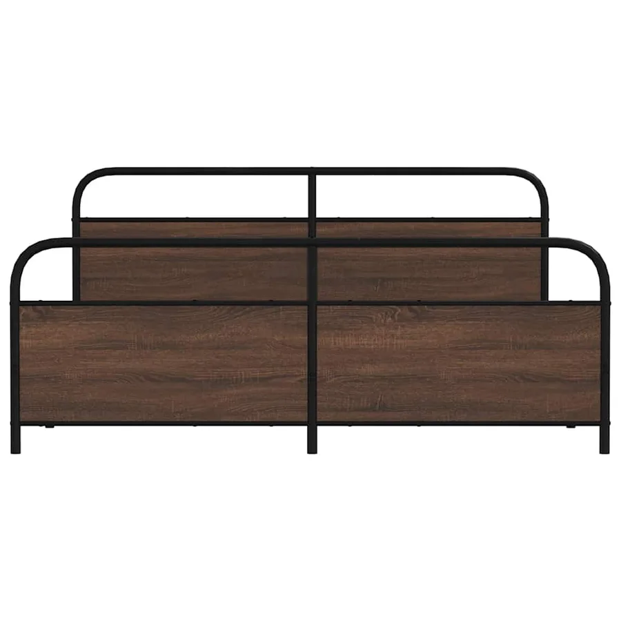 Cadre de lit en métal sans matelas chêne marron 180x200 cm - 5
