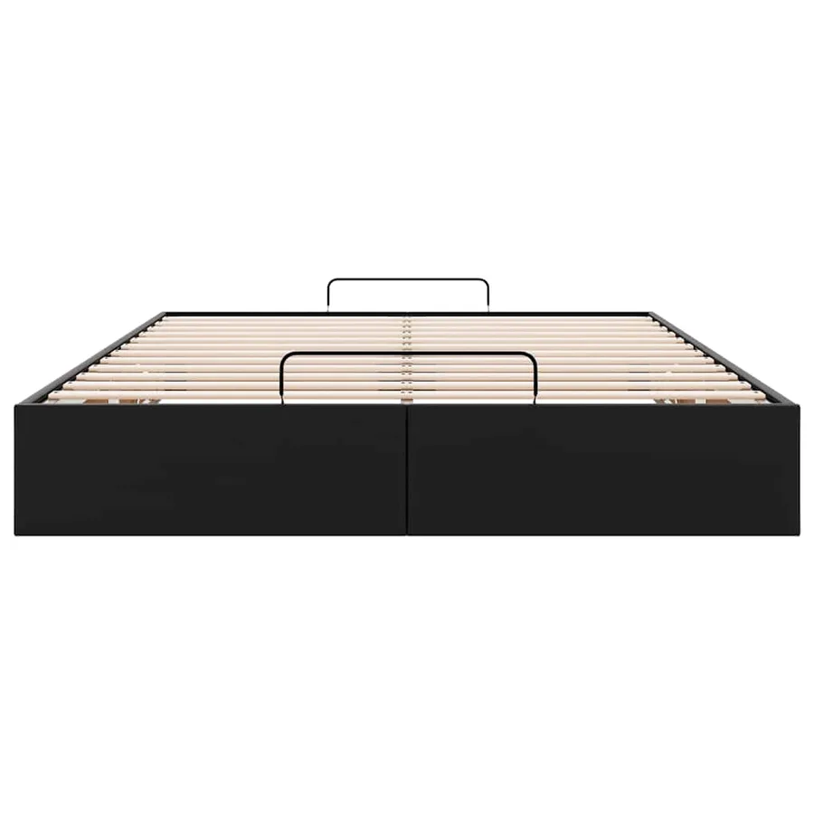 Cadre de lit ottoman sans matelas noir 140x190 cm similicuir - 7