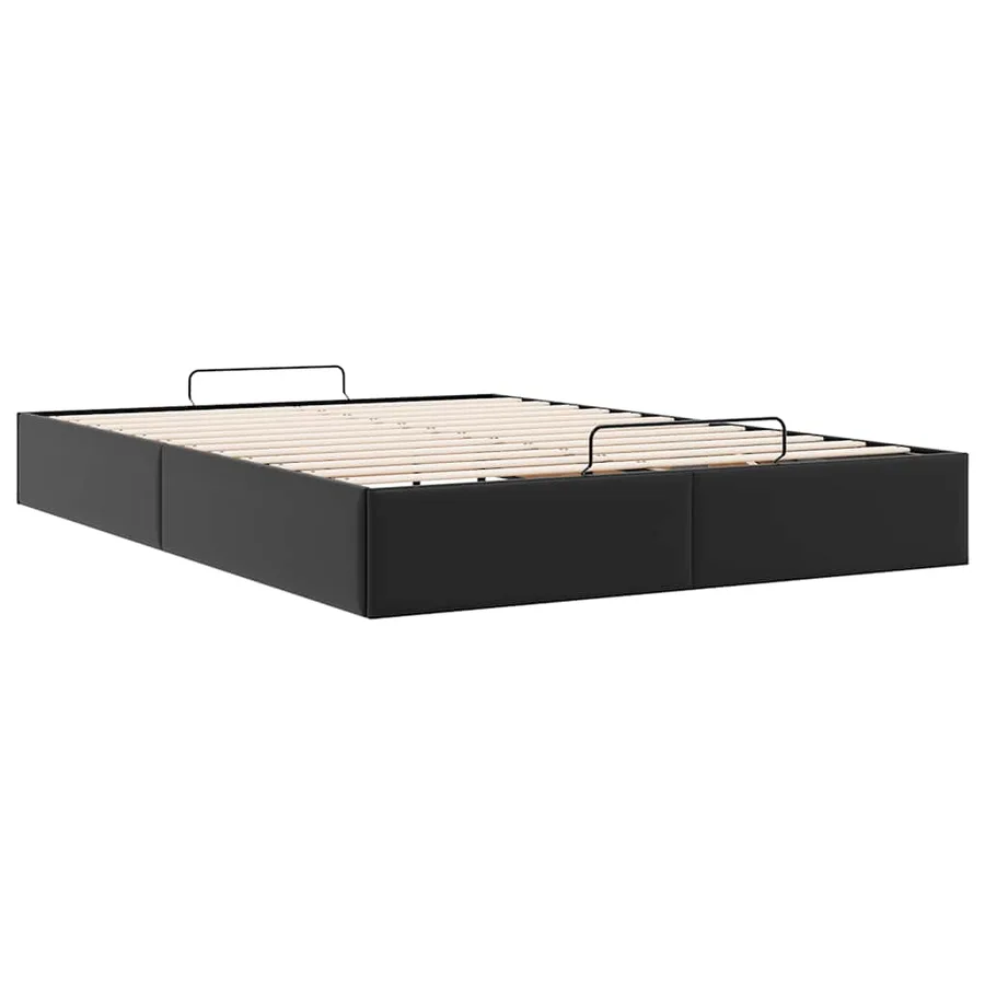 Cadre de lit ottoman sans matelas noir 140x190 cm similicuir - 9