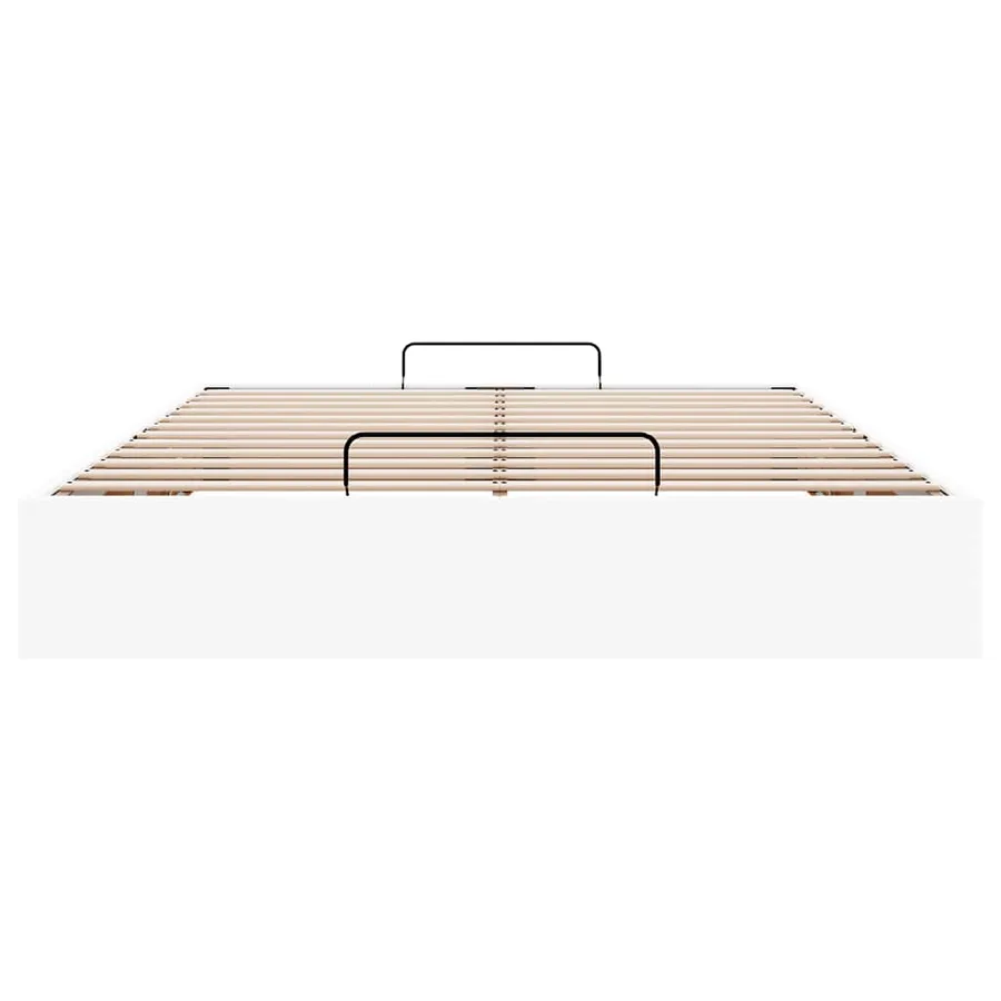 Cadre de lit ottoman sans matelas blanc 140x190 cm similicuir - 7