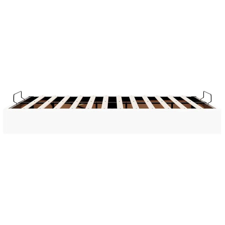 Cadre de lit ottoman sans matelas blanc 140x190 cm similicuir - 8