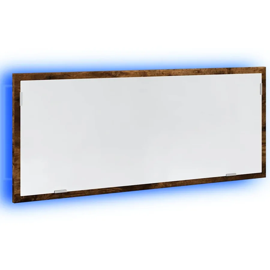 Miroir de salle de bain à LED chêne fumé bois d'ingénierie - 3