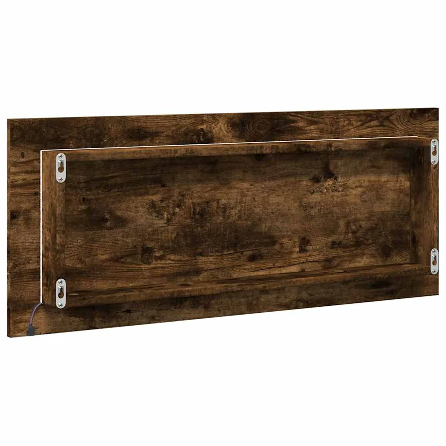 Miroir de salle de bain à LED chêne fumé bois d'ingénierie - 8