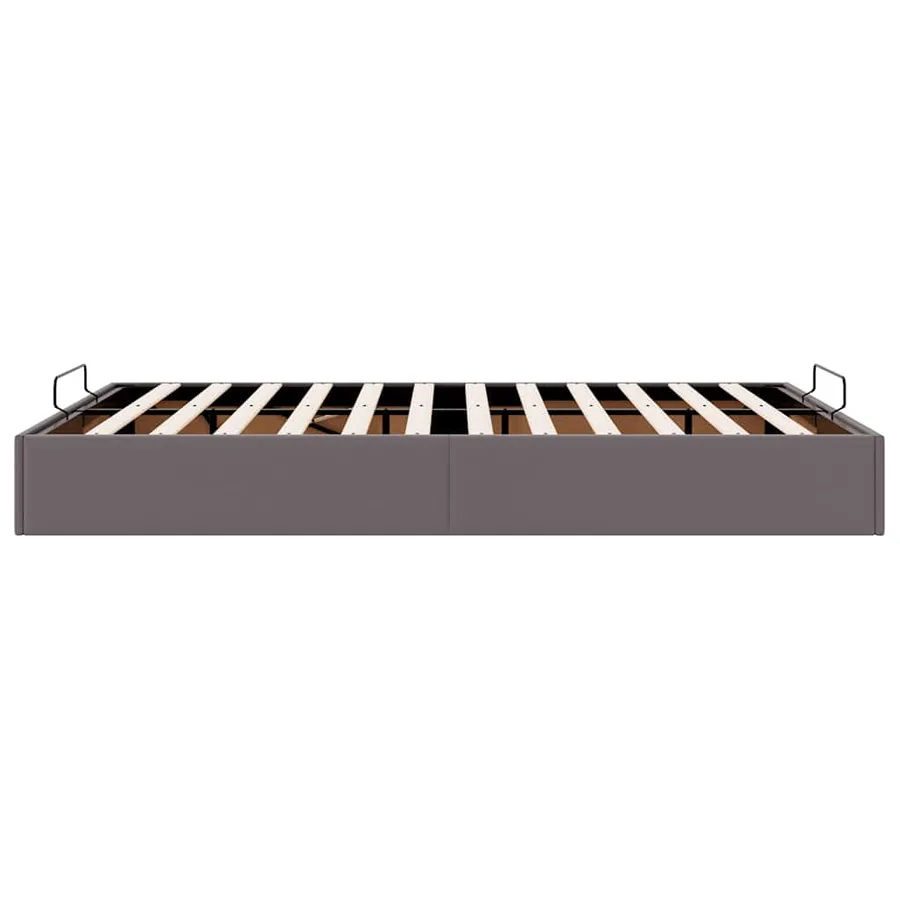 Cadre de lit ottoman sans matelas gris 140x190 cm similicuir - 8