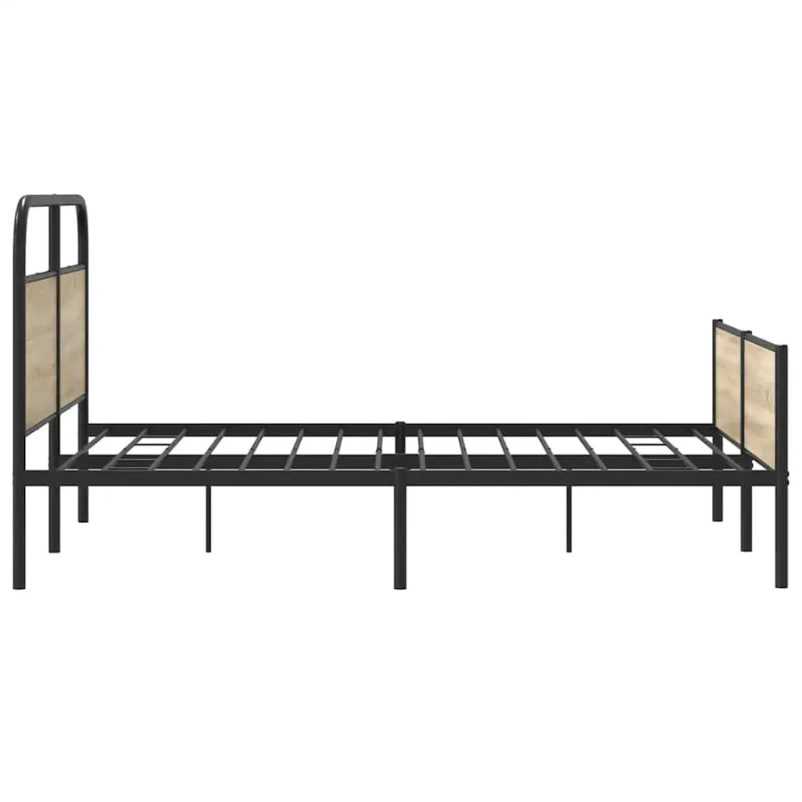 Cadre de lit en métal sans matelas chêne fumé 160x200 cm - 6