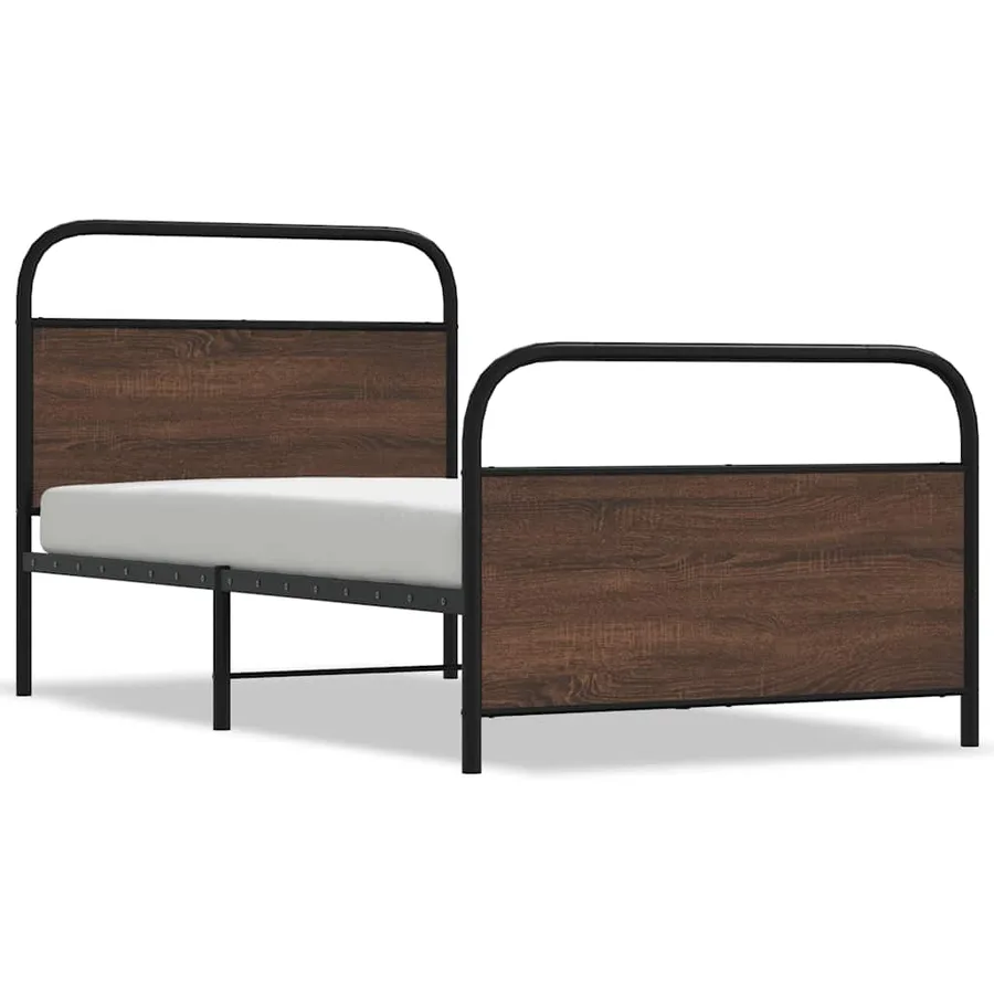 Cadre de lit sans matelas 107x203 cm chêne marron - 2
