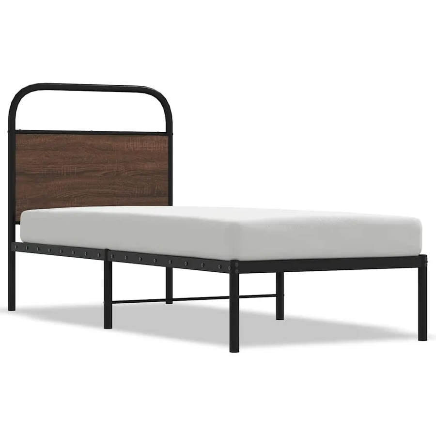 Cadre de lit sans matelas 80x200cm chêne marron bois ingénierie - 2