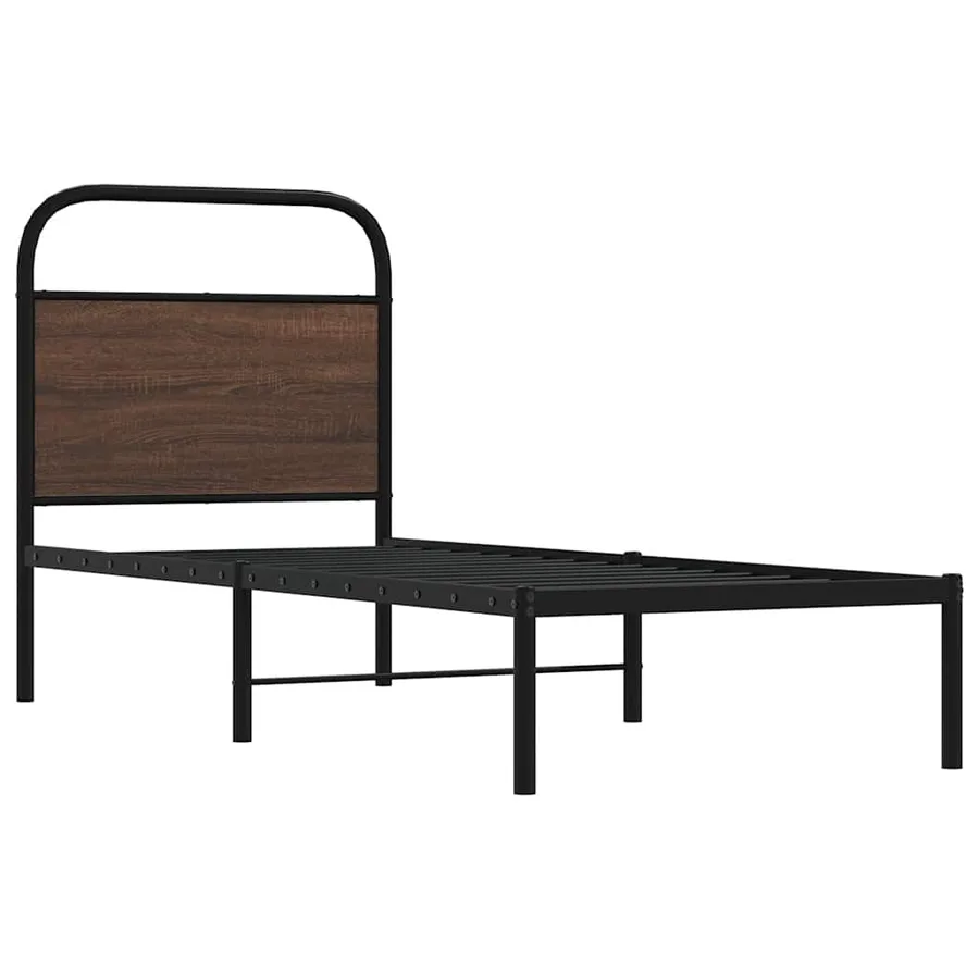 Cadre de lit sans matelas 80x200cm chêne marron bois ingénierie - 3