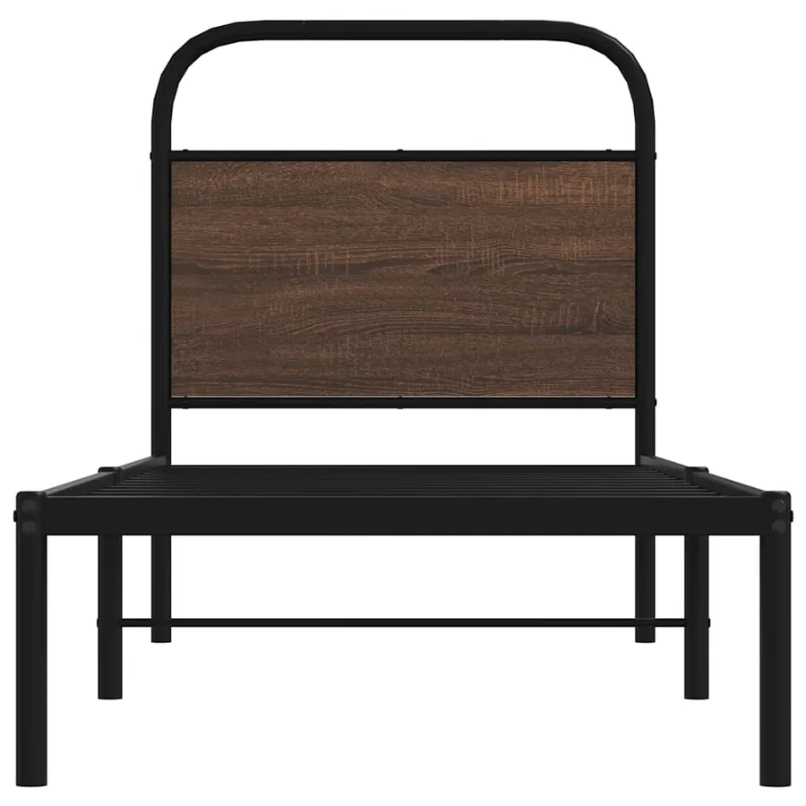 Cadre de lit sans matelas 80x200cm chêne marron bois ingénierie - 5
