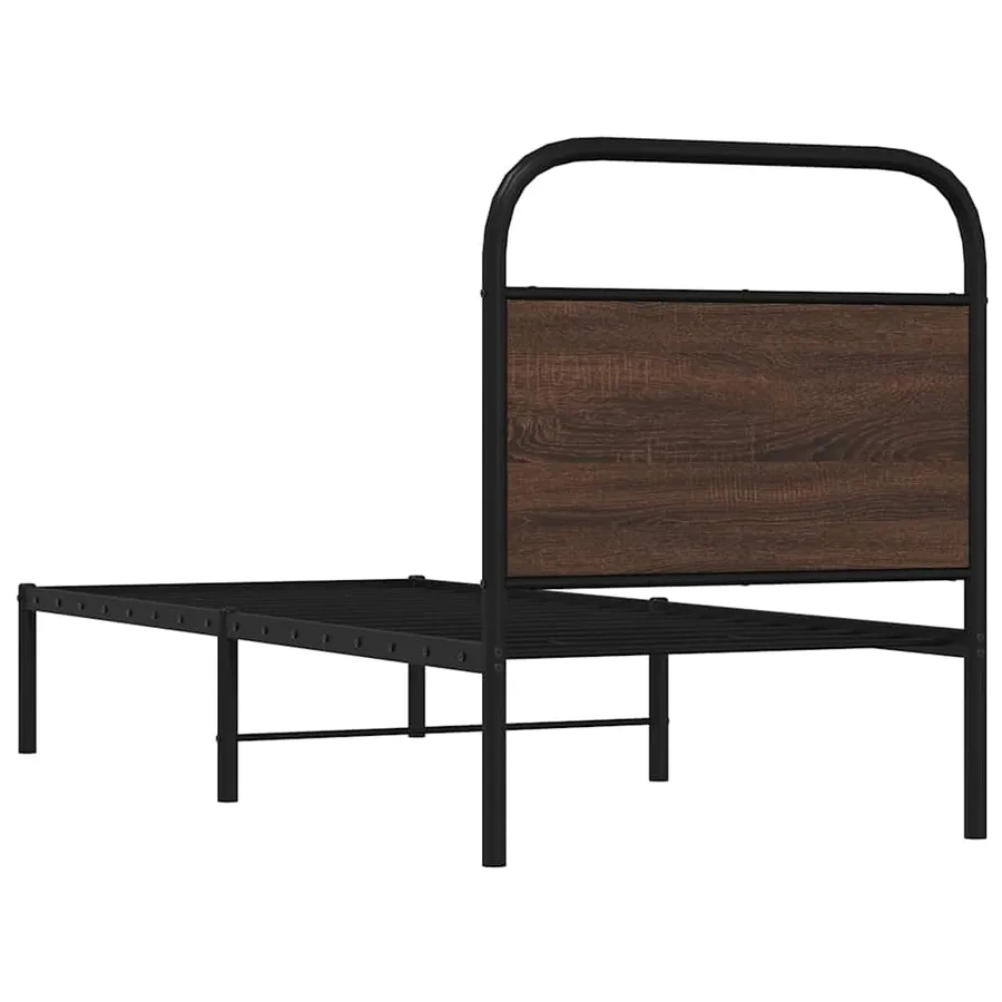 Cadre de lit sans matelas 80x200cm chêne marron bois ingénierie - 7