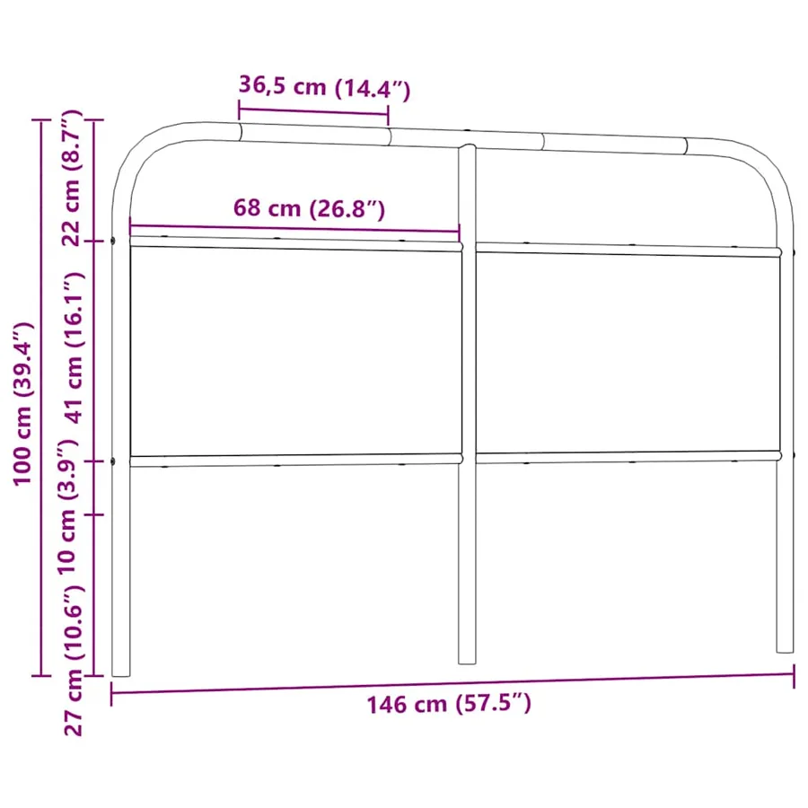Tête de lit de remplacement chêne marron 140 cm acier et bois d'ingénierie - 7
