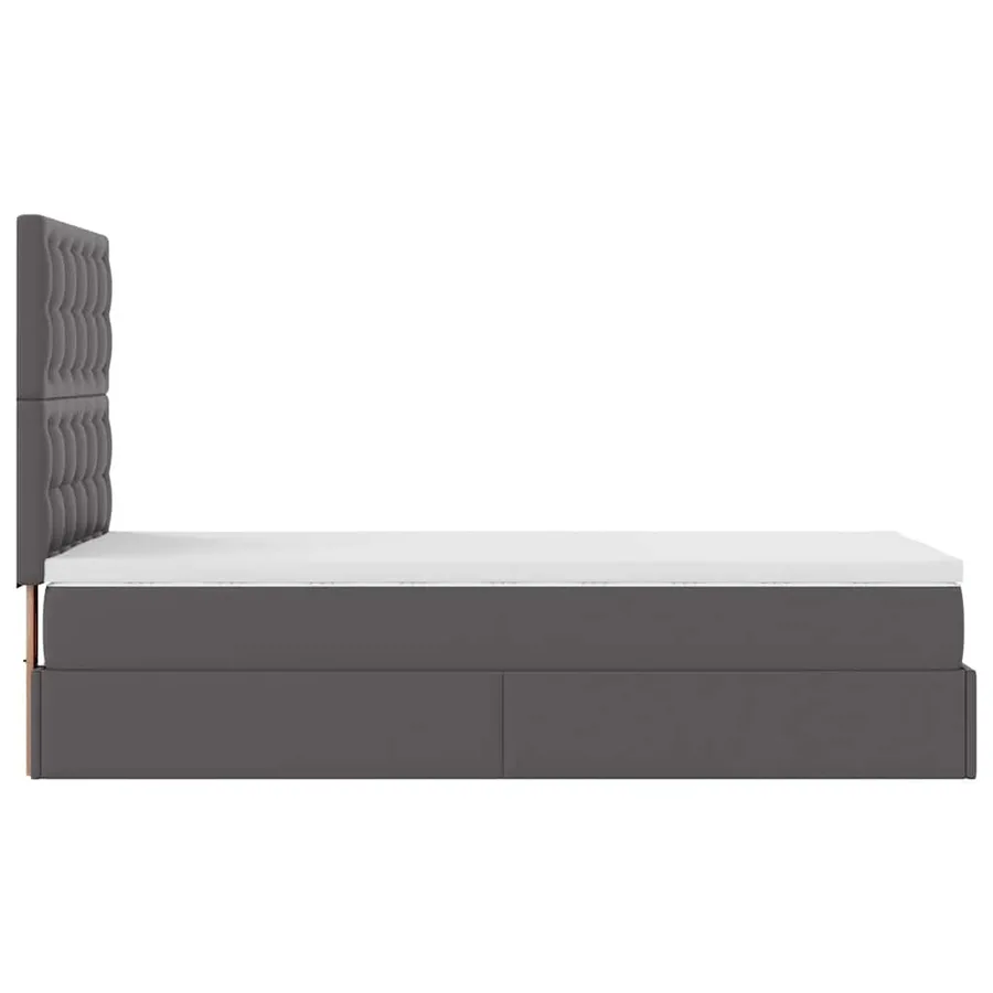 Lit ottoman avec matelas gris 100x200 cm similicuir - 10