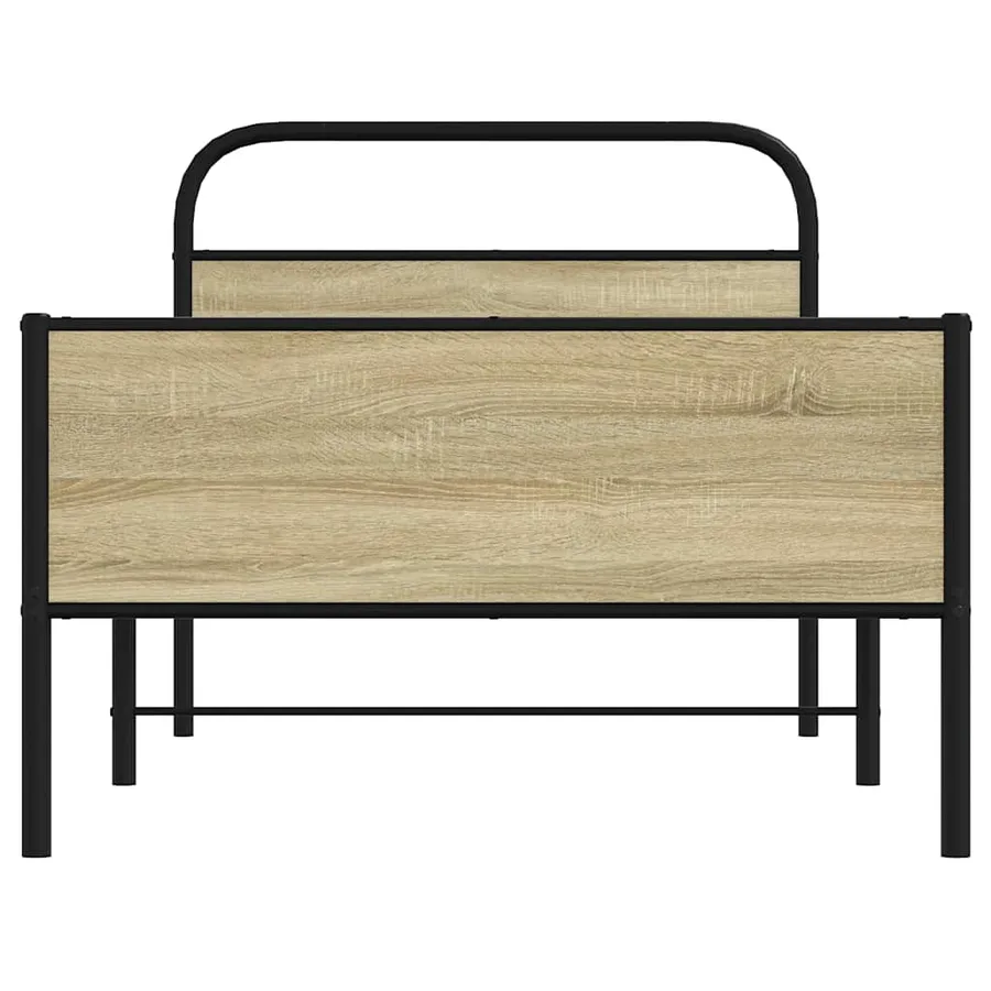 Cadre de lit sans matelas 90x190cm chêne sonoma bois ingénierie - 5