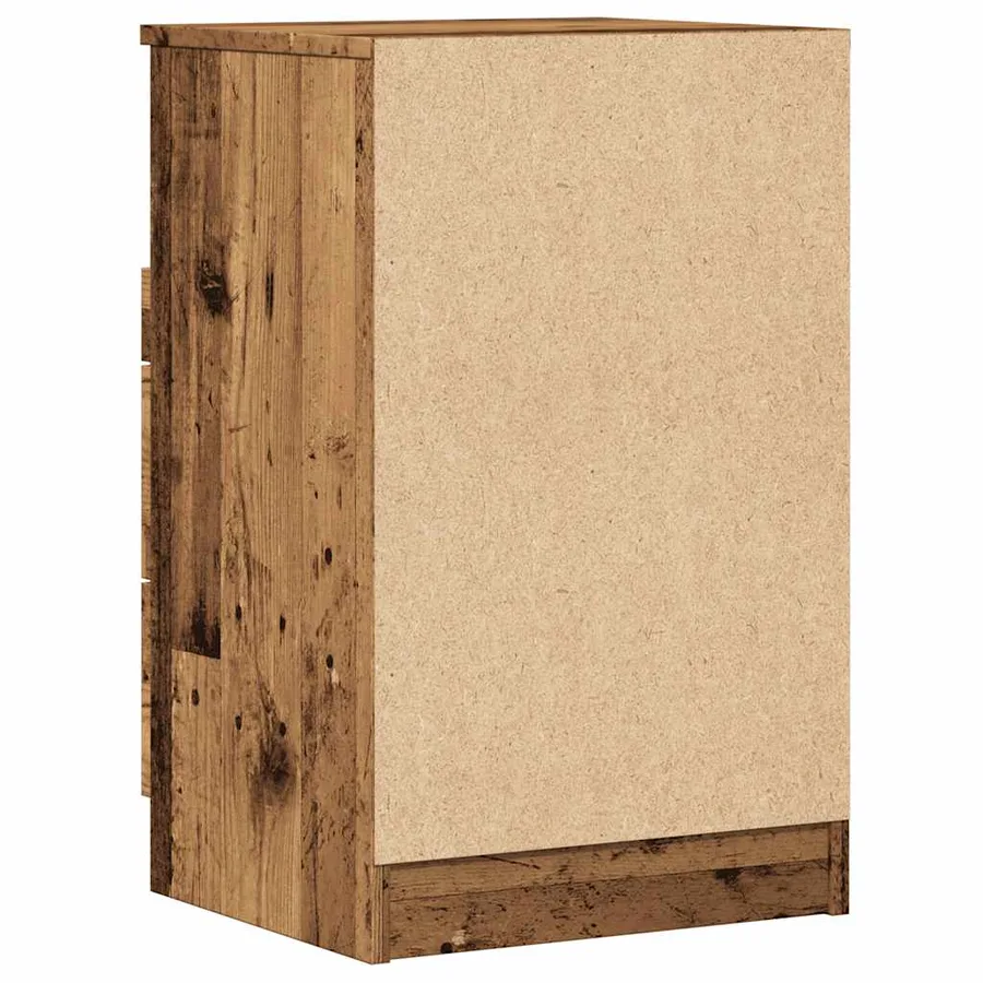 Table de chevet vieux bois 40x36x65 cm bois d'ingénierie - 6