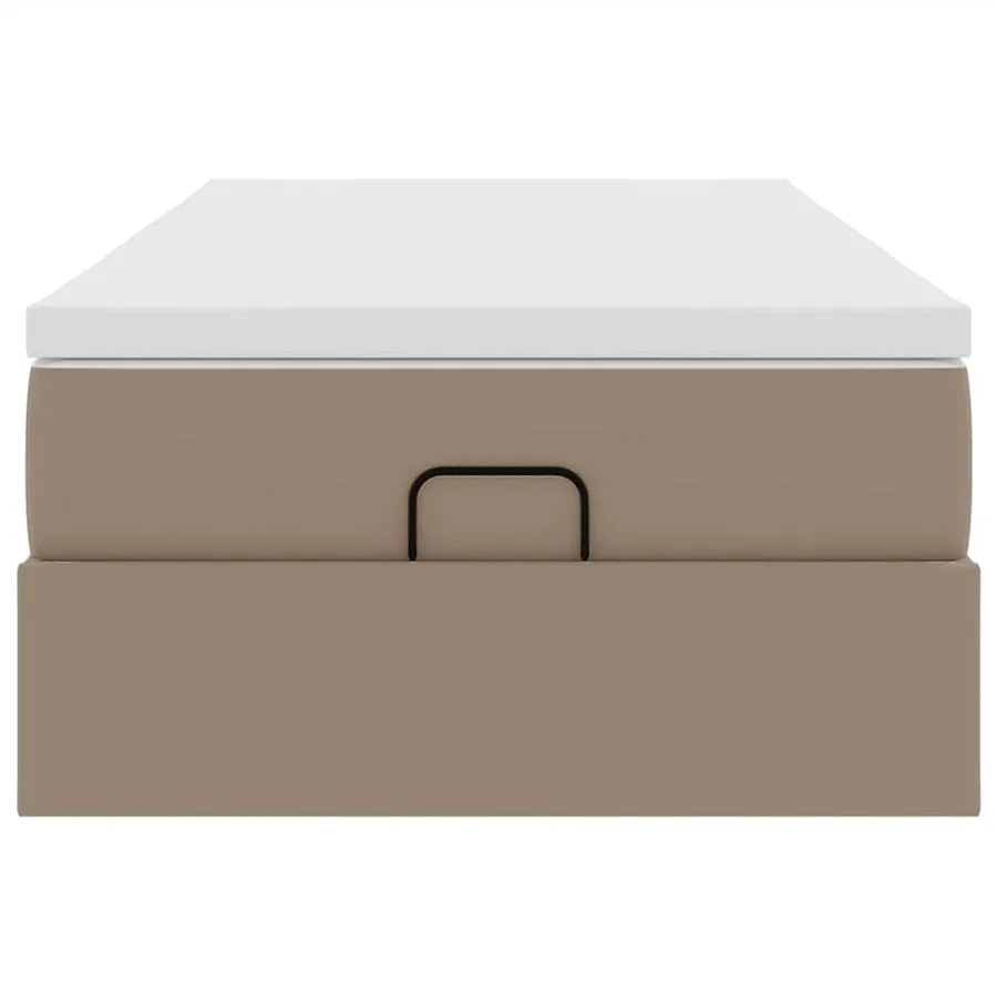 Cadre de lit ottoman et matelas cappuccino 100x200cm similicuir - 7