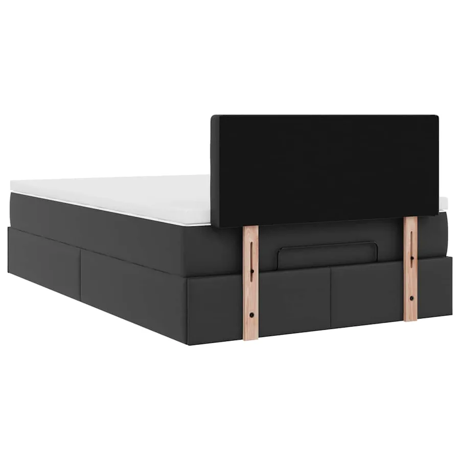 Lit ottoman avec matelas & LED noir 120x190cm similicuir - 10