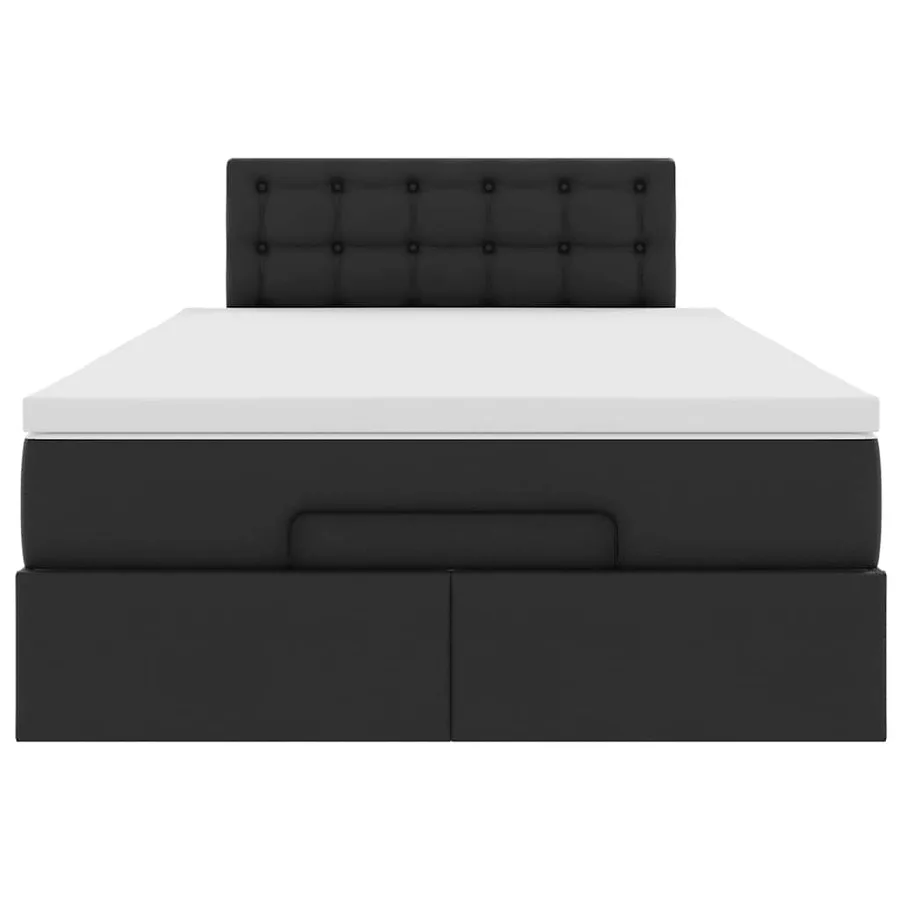 Lit ottoman avec matelas & LED noir 120x190cm similicuir - 8