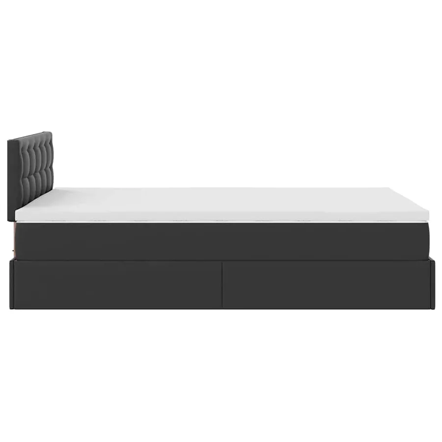 Lit ottoman avec matelas & LED noir 120x190cm similicuir - 9