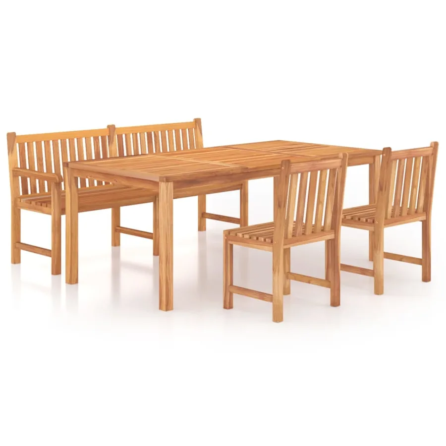 Ensemble à manger de jardin 4 pcs Bois de teck massif - 2
