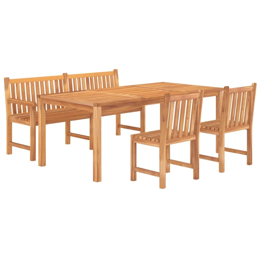 Ensemble à manger de jardin 4 pcs Bois de teck massif - 3