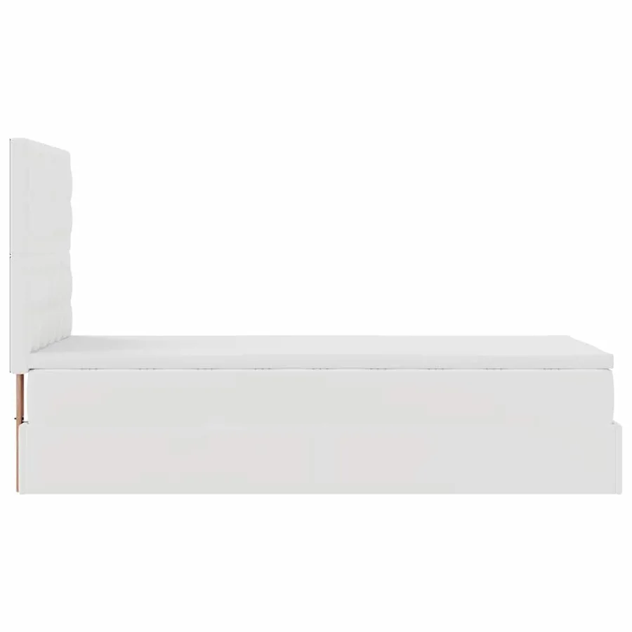 Lit ottoman avec matelas blanc 90x190 cm similicuir - 10